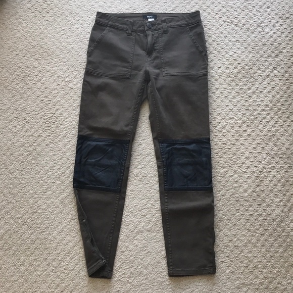 jeans with leather